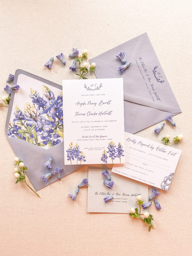 lavender wedding invitations